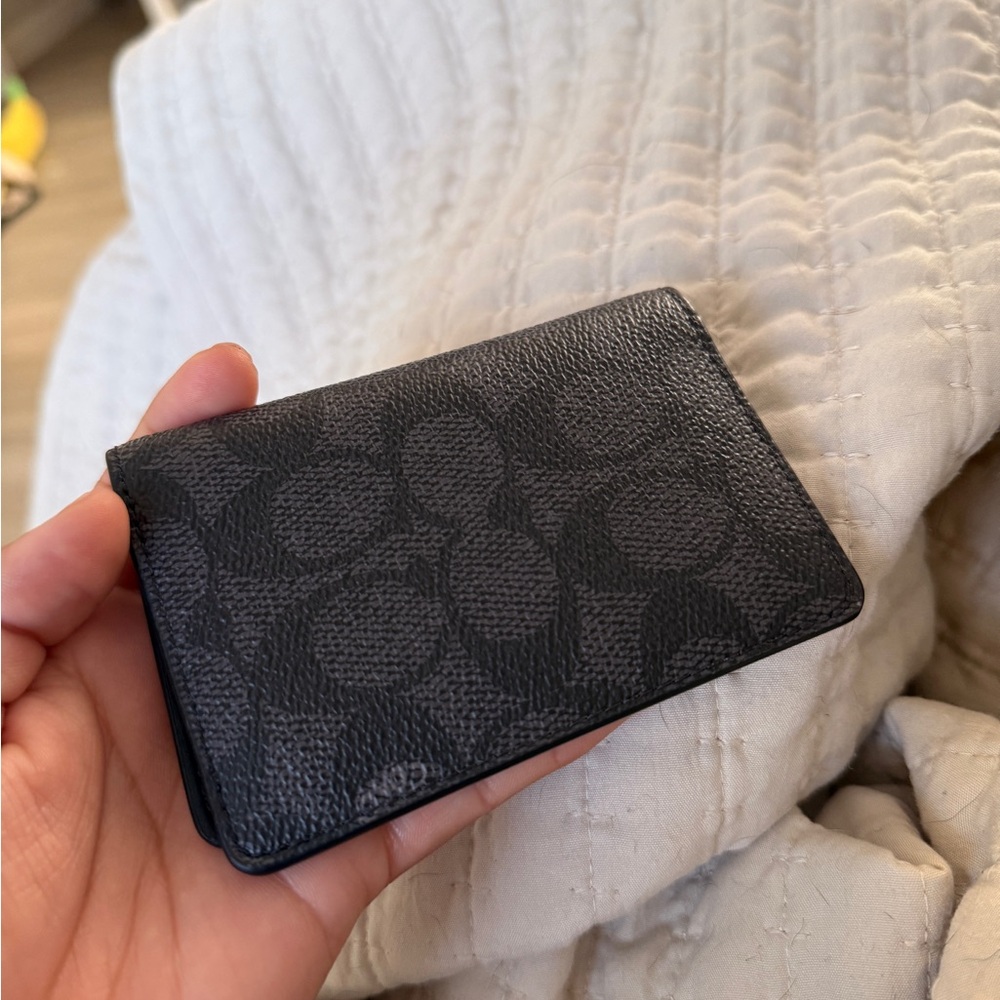 Coach Black Textured Card Holder